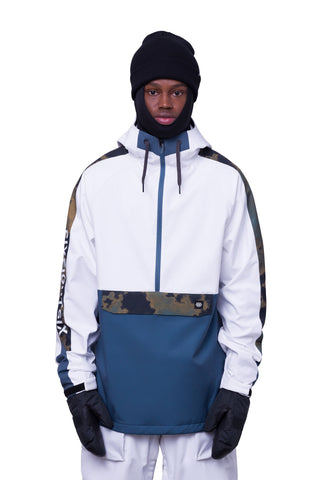 23/24 686 Mens Waterproof Anorak WHITE COLORBLOCK