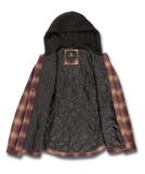 21/22 Volcom Womens Hooded Flannel Jacket Merlot